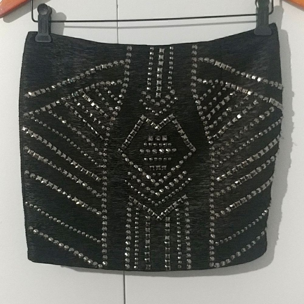 GUESS Black Studded Mini Skirt